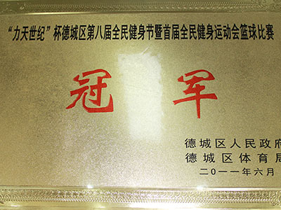 “力天世紀”杯德城區第八屆全民健身節首屆全民健身運動會籃球比賽冠軍